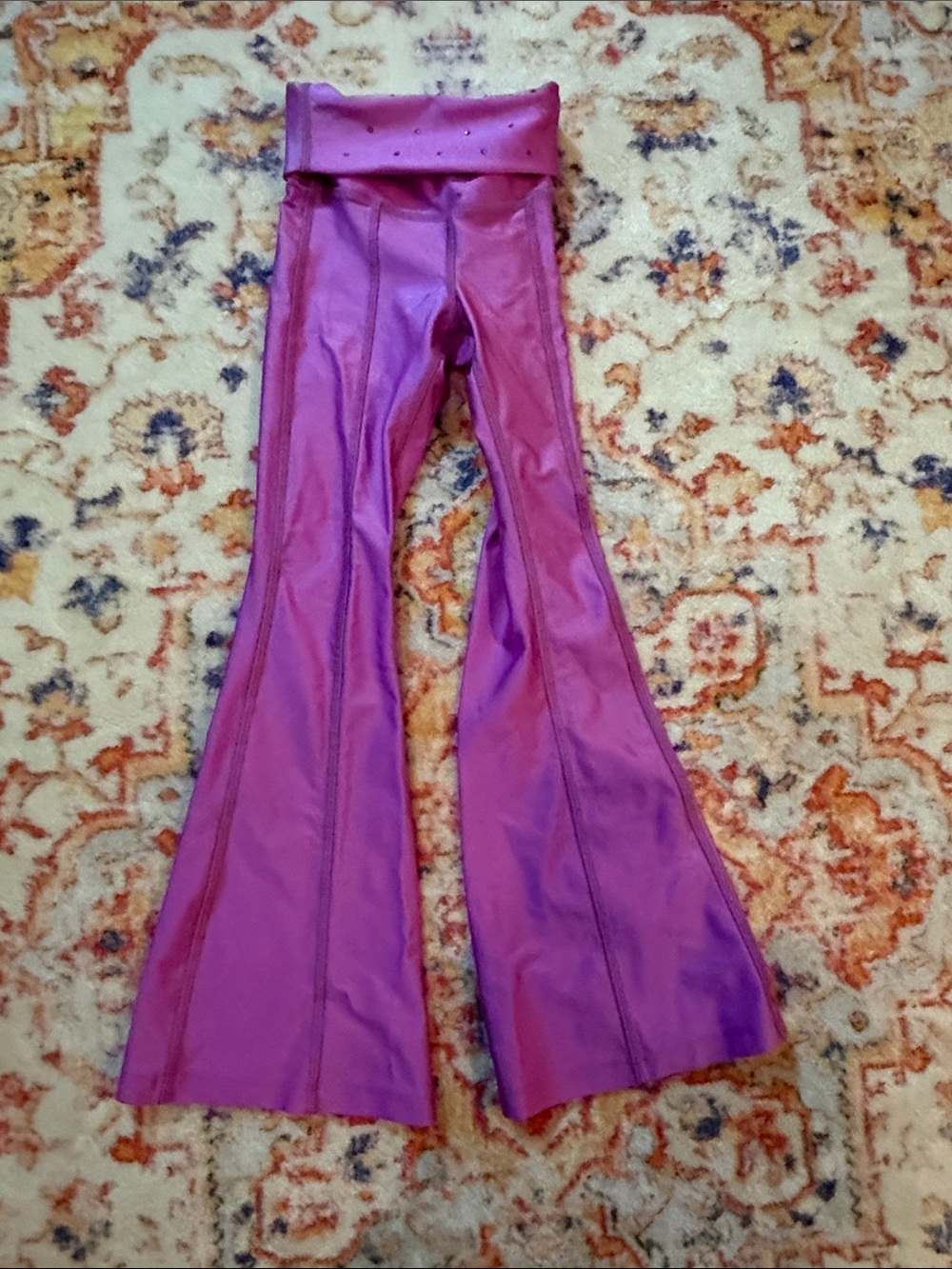 Girls Purple Flared Leggings